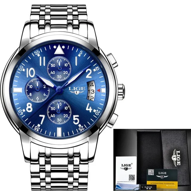 Top Luxury Brand LIGE Men'S Fashion Business Quartz