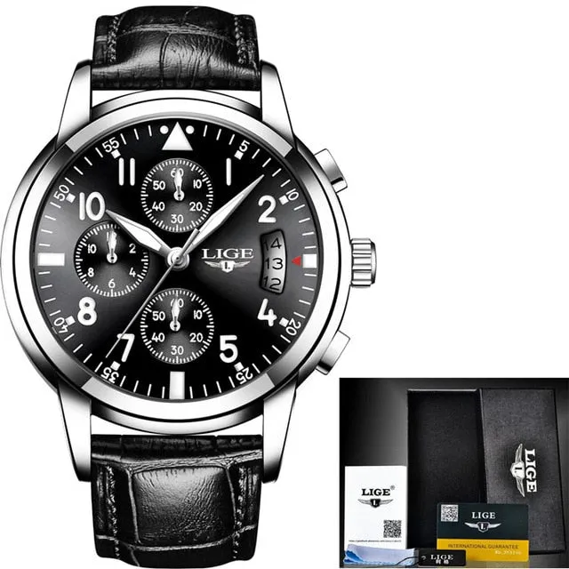 Top Luxury Brand LIGE Men'S Fashion Business Quartz