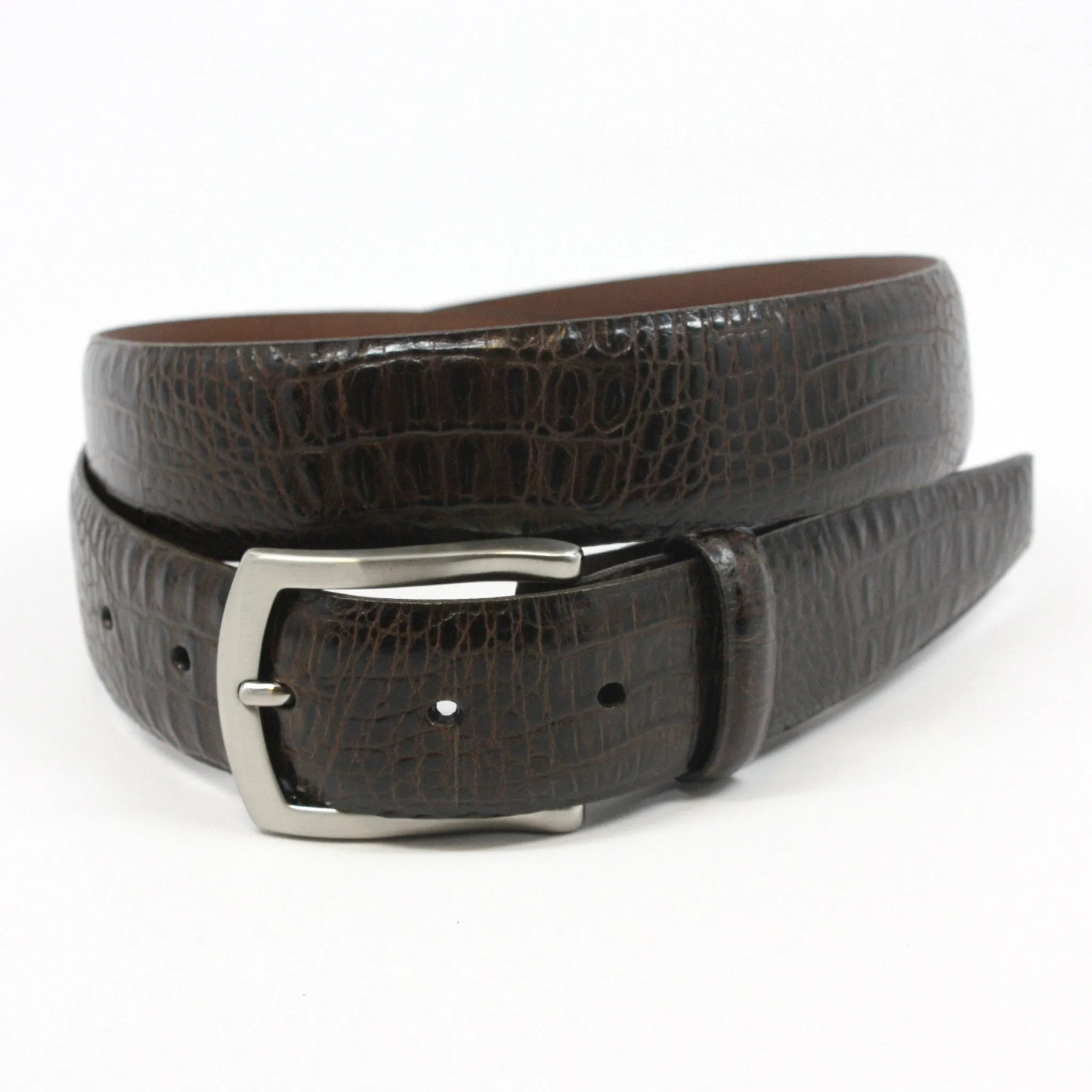 Torino Embossed Alligator Calfskin Belt