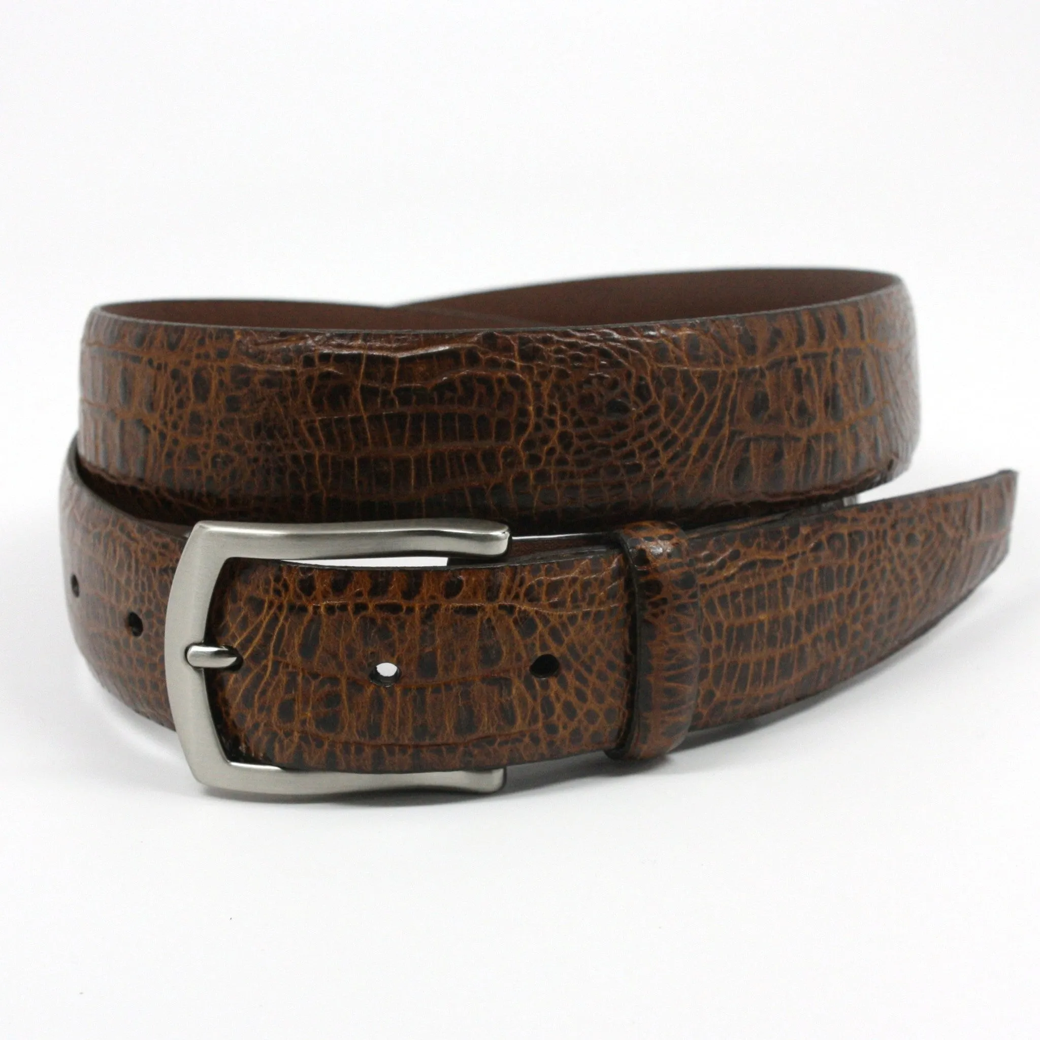 Torino Embossed Alligator Calfskin Belt