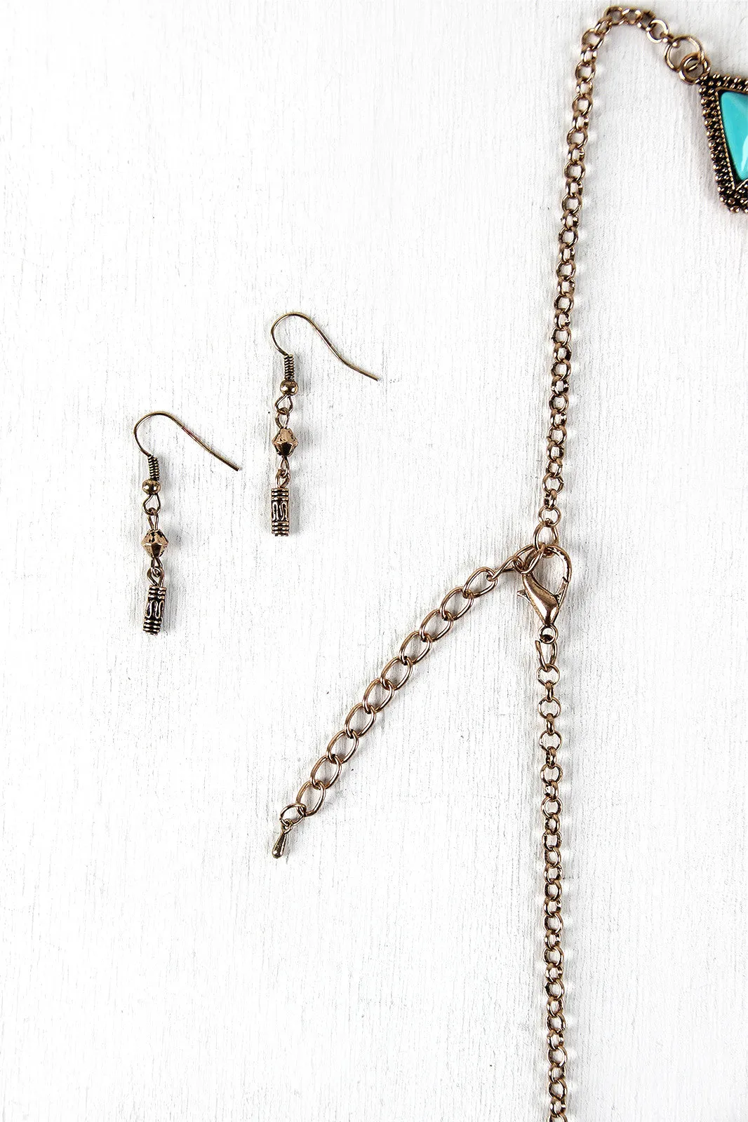 Tribal Bars Draping Chains Statement Necklace