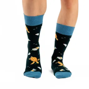 Turtle with Straw Deep Water Socks