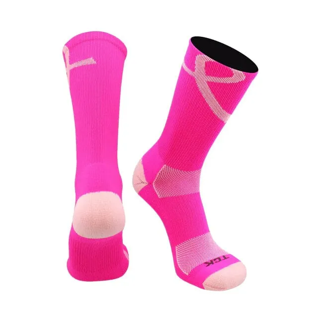 Twin City Pink Ribbon Awareness Socks Crew - Large: LBCC3