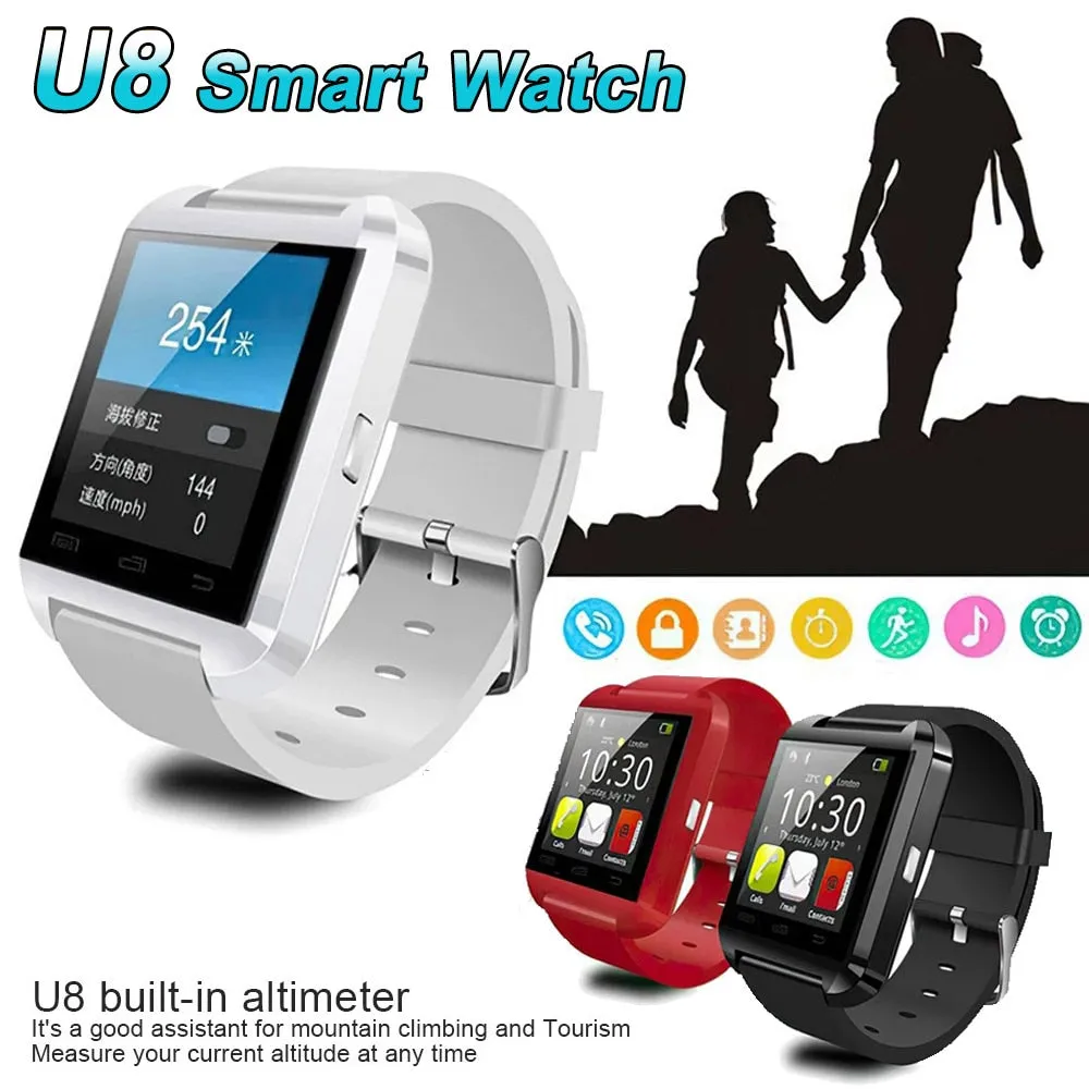U8 Digital Watch Men Bluetooth Smartwatch Sport Tracker Digital Wristwatches Women Reloj Inteligente Clocks for Android Xiaomi