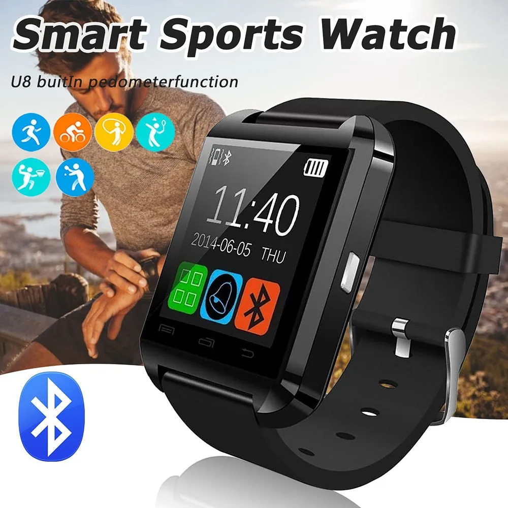 U8 Digital Watch Men Bluetooth Smartwatch Sport Tracker Digital Wristwatches Women Reloj Inteligente Clocks for Android Xiaomi