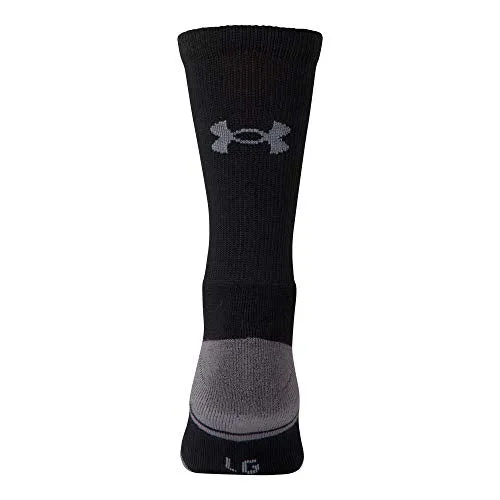 Under Armour Adult Resistor 3.0 Crew Socks, Multipairs , Black/Graphite (6-Pairs) , X-Large