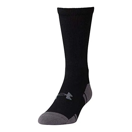 Under Armour Adult Resistor 3.0 Crew Socks, Multipairs , Black/Graphite (6-Pairs) , X-Large
