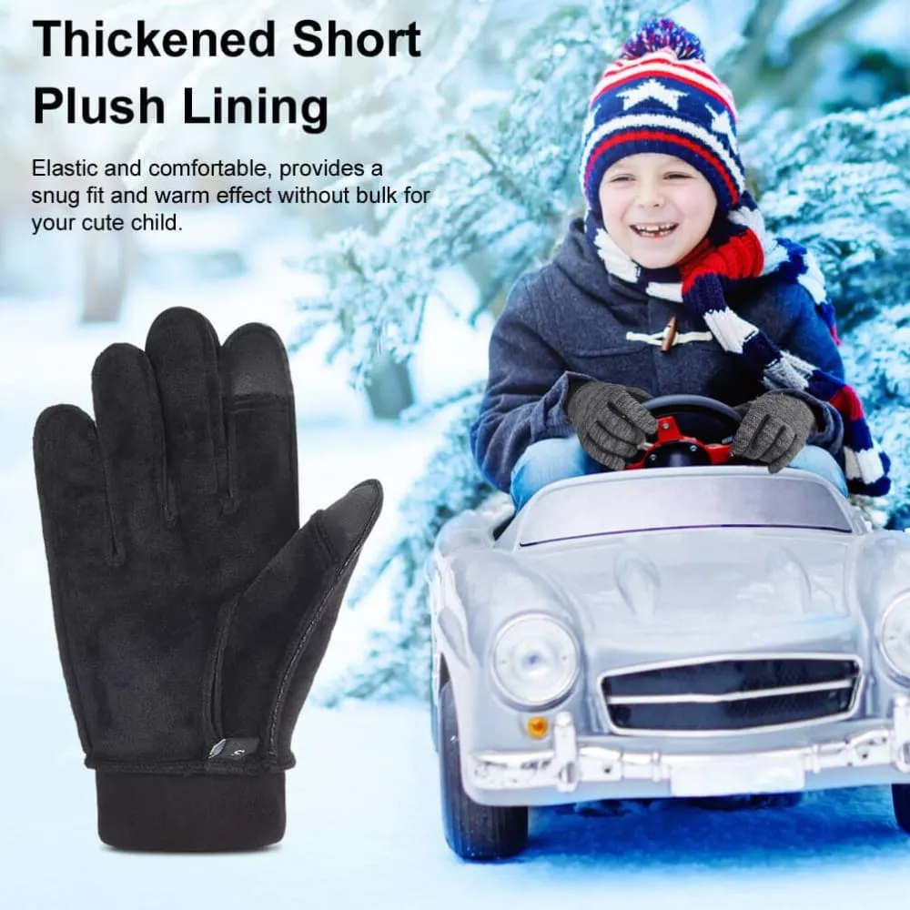 Vbiger Kids Winter Gloves Children Full Fingers Cycling Gloves Touchscreen Gloves