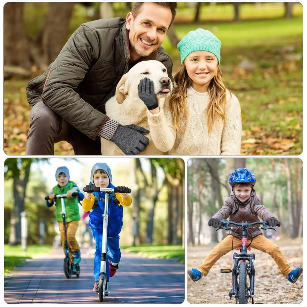 Vbiger Kids Winter Gloves Children Full Fingers Cycling Gloves Touchscreen Gloves