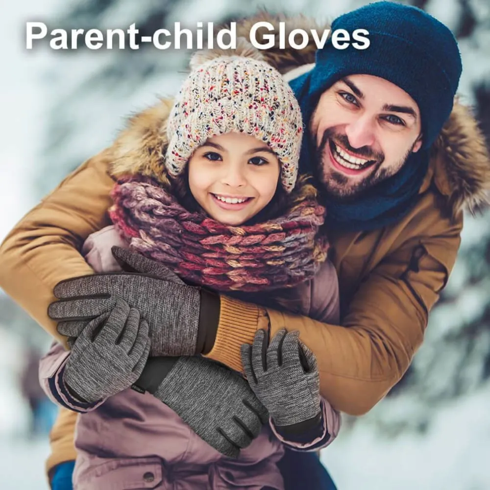 Vbiger Kids Winter Gloves Children Full Fingers Cycling Gloves Touchscreen Gloves