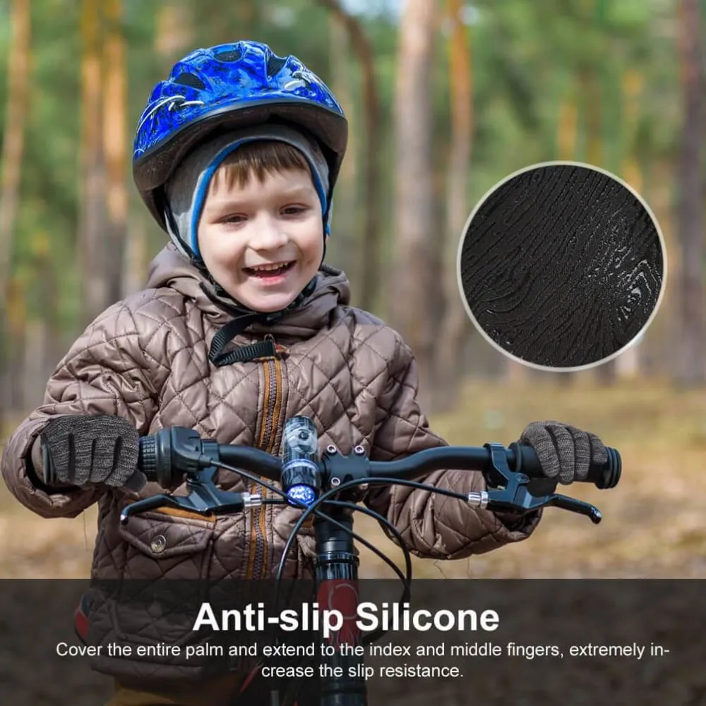 Vbiger Kids Winter Gloves Children Full Fingers Cycling Gloves Touchscreen Gloves