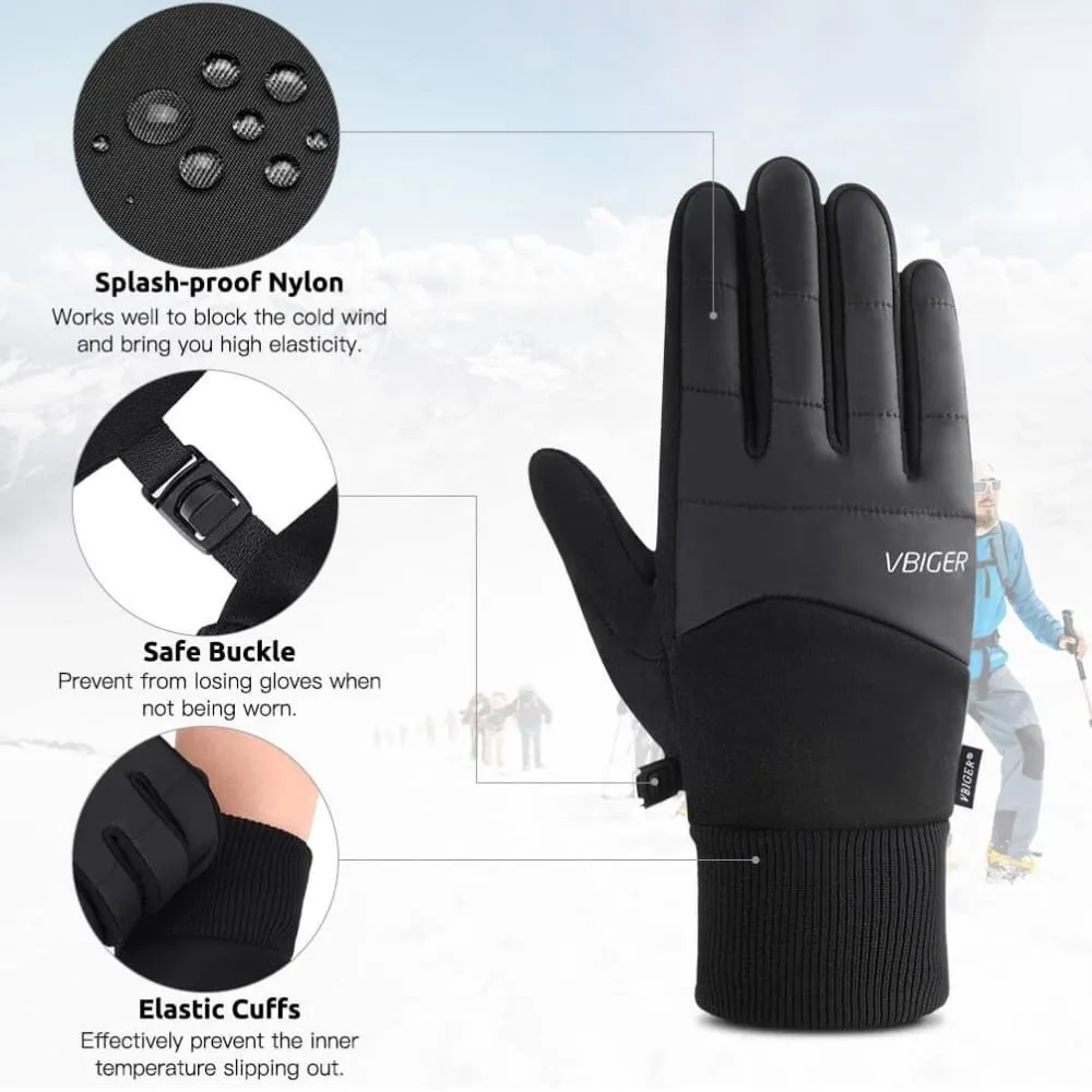 Vbiger Winter Gloves Touch Screen Gloves Anti-slip Cycling Gloves Sport Gloves