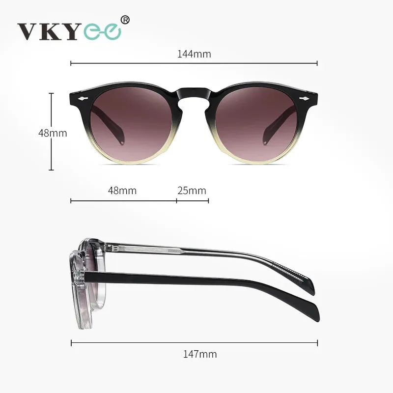 Vicky Unisex Full Rim Round Acetate Myopic Reading Glasses Polarized 31102