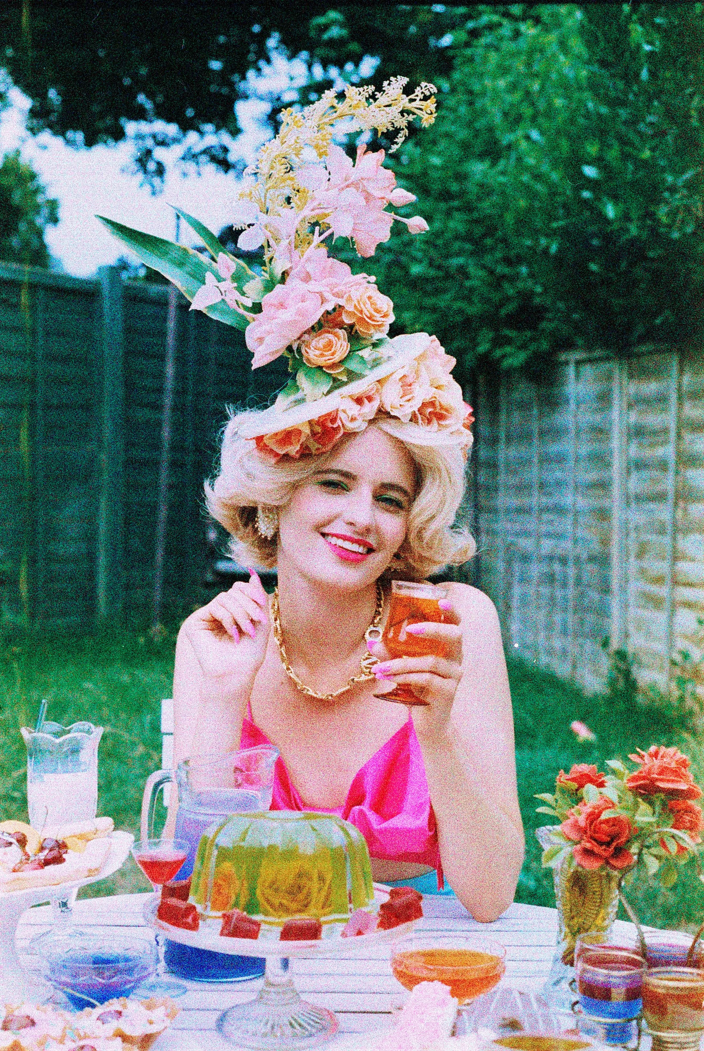 Vintage Peach flower Headpiece / Fascinator