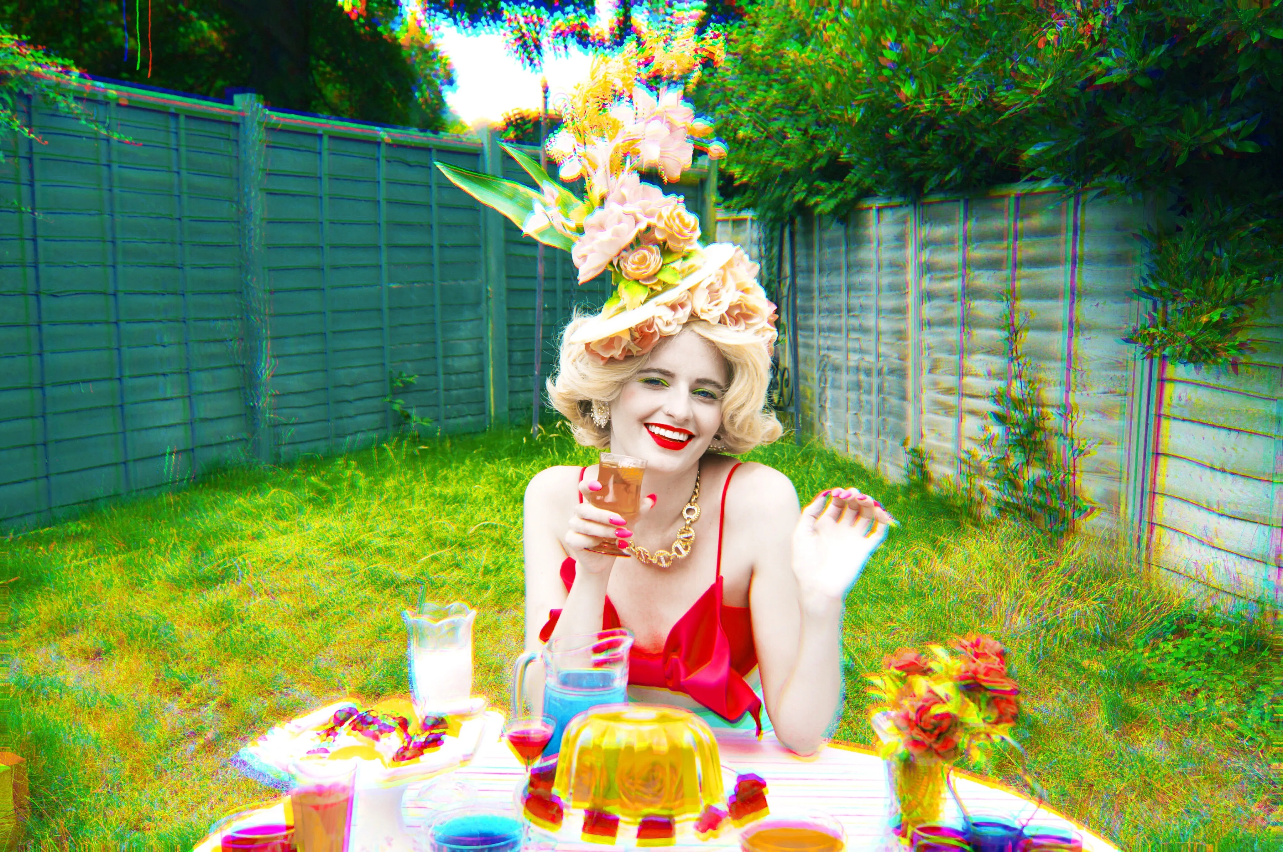 Vintage Peach flower Headpiece / Fascinator