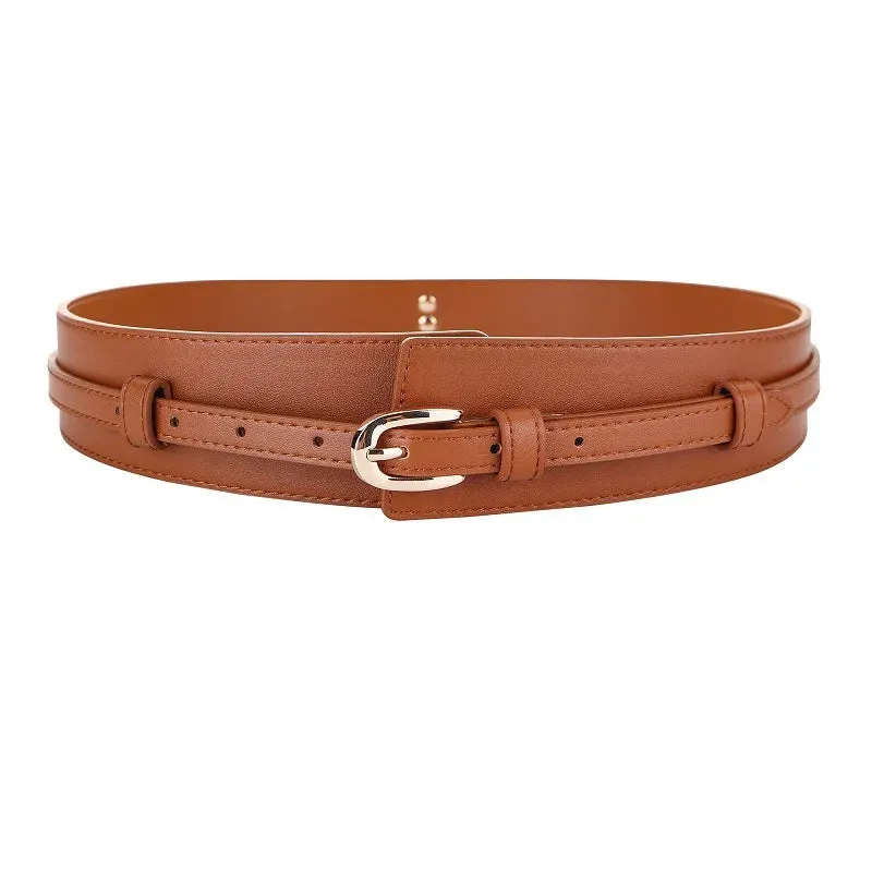 Vintage Wide Leather Pin Buckle Belt