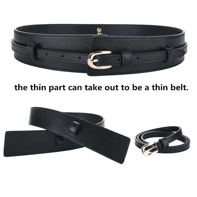 Vintage Wide Leather Pin Buckle Belt