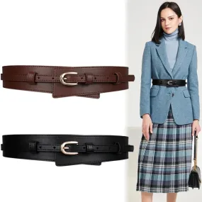 Vintage Wide Leather Pin Buckle Belt