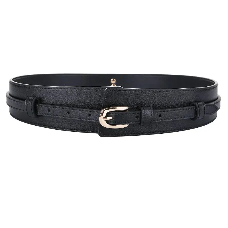 Vintage Wide Leather Pin Buckle Belt