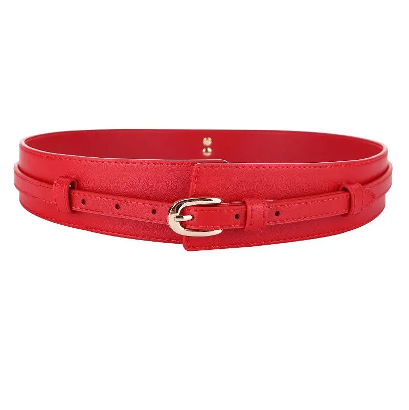 Vintage Wide Leather Pin Buckle Belt