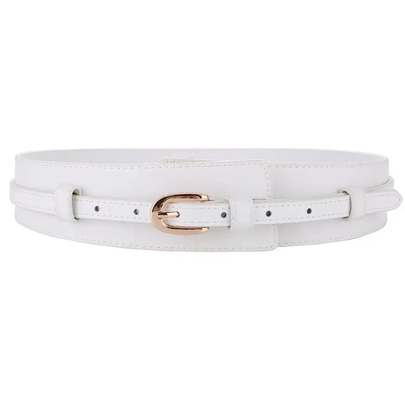 Vintage Wide Leather Pin Buckle Belt