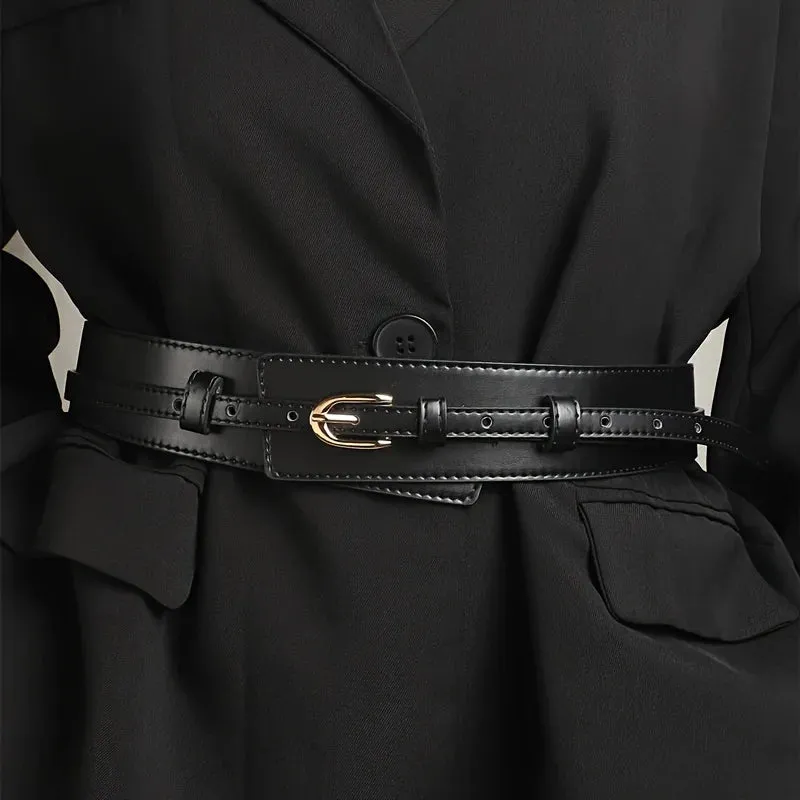 Vintage Wide Leather Pin Buckle Belt