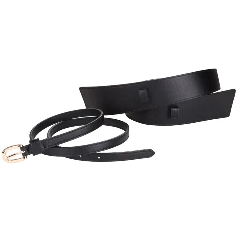 Vintage Wide Leather Pin Buckle Belt