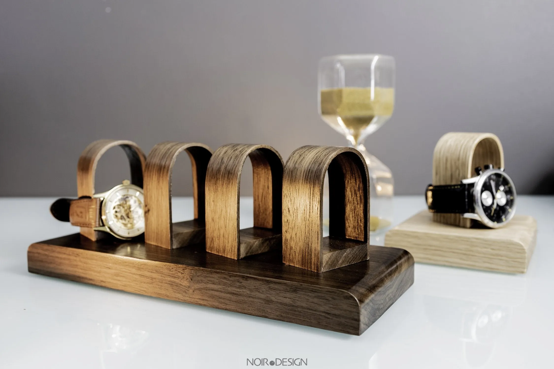Watch Stand Display Holds 4 - Walnut