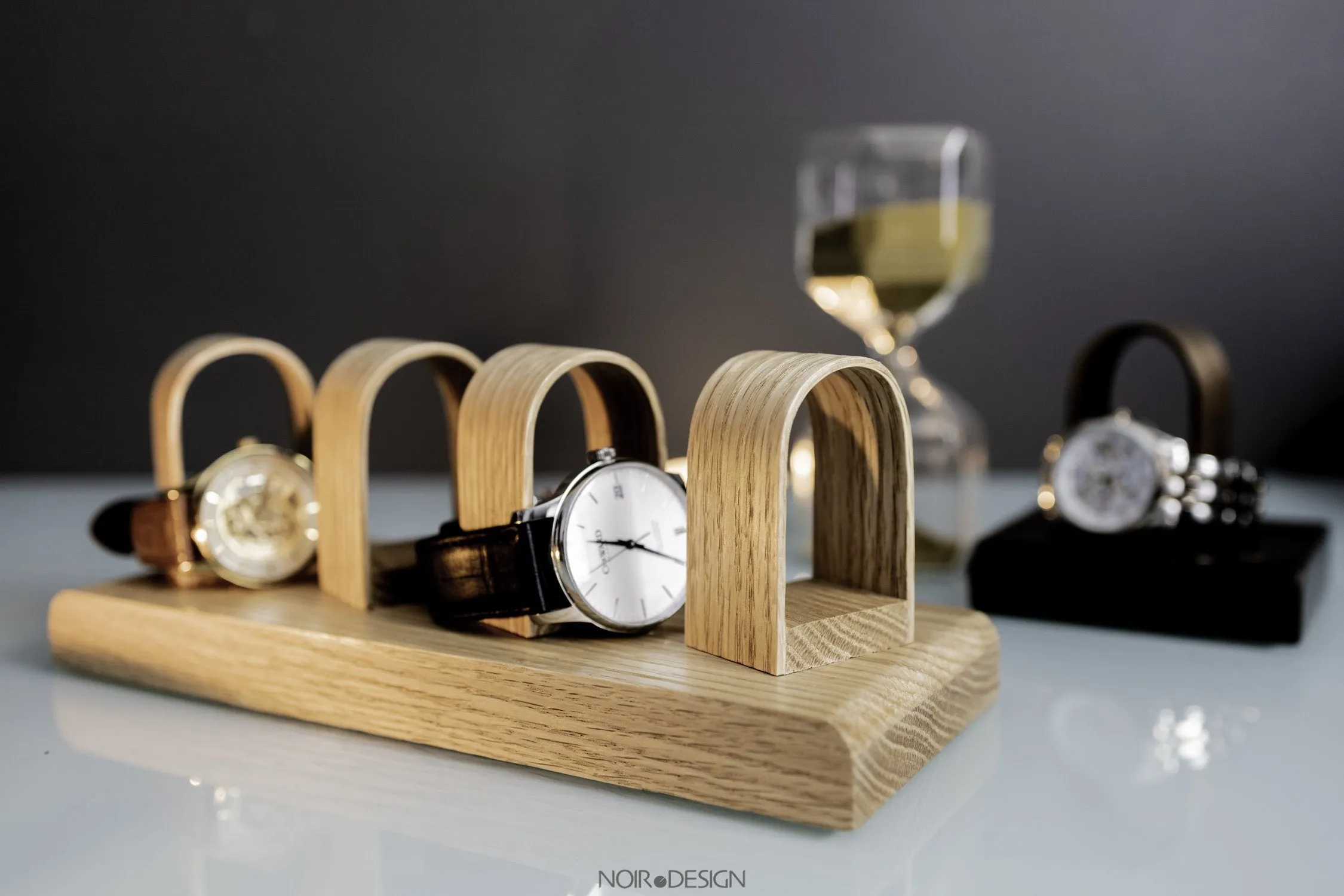 Watch Stand Display Holds 4 - Walnut