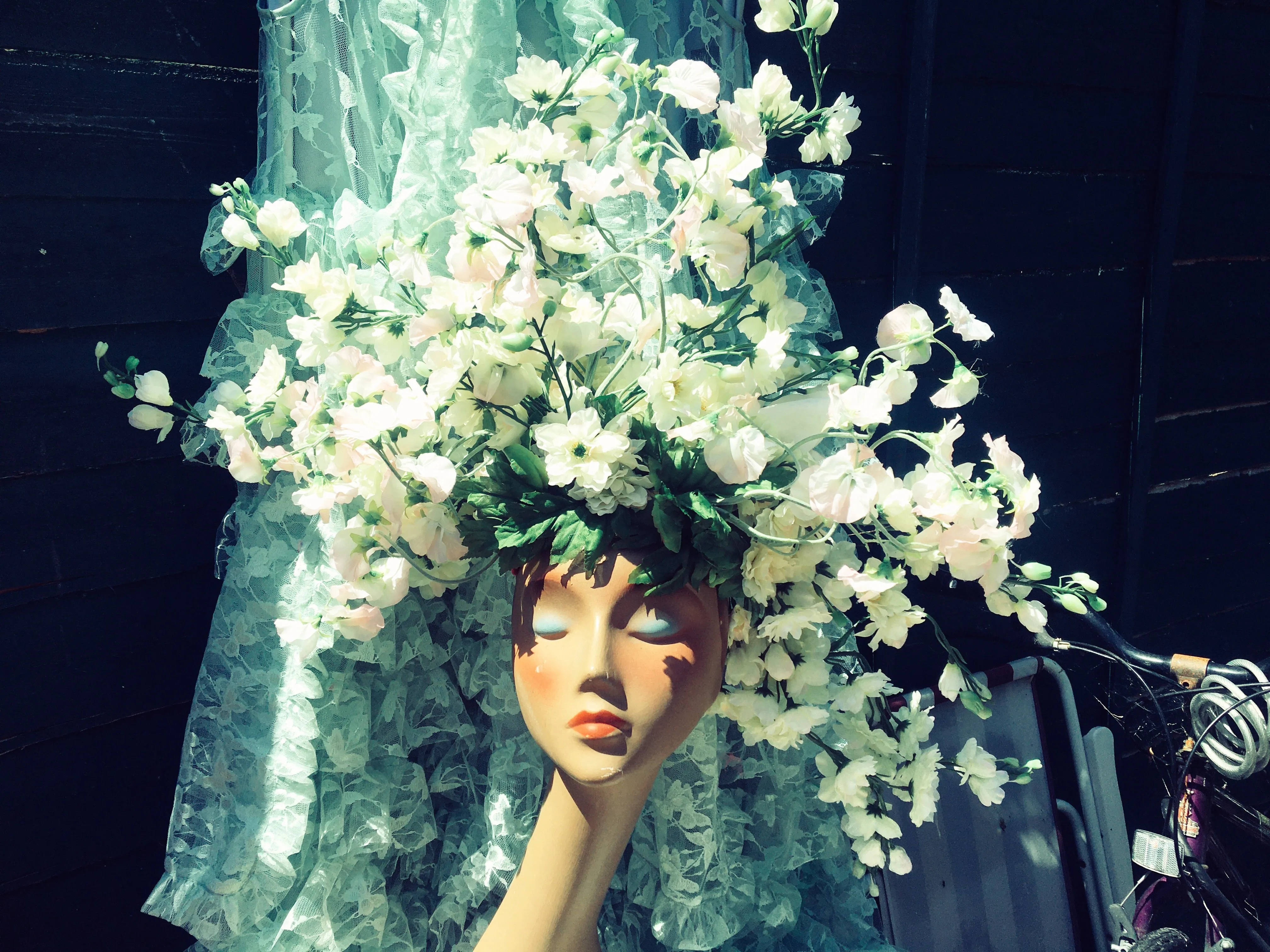 White Flower Floral blossom spray headdress / headpiece