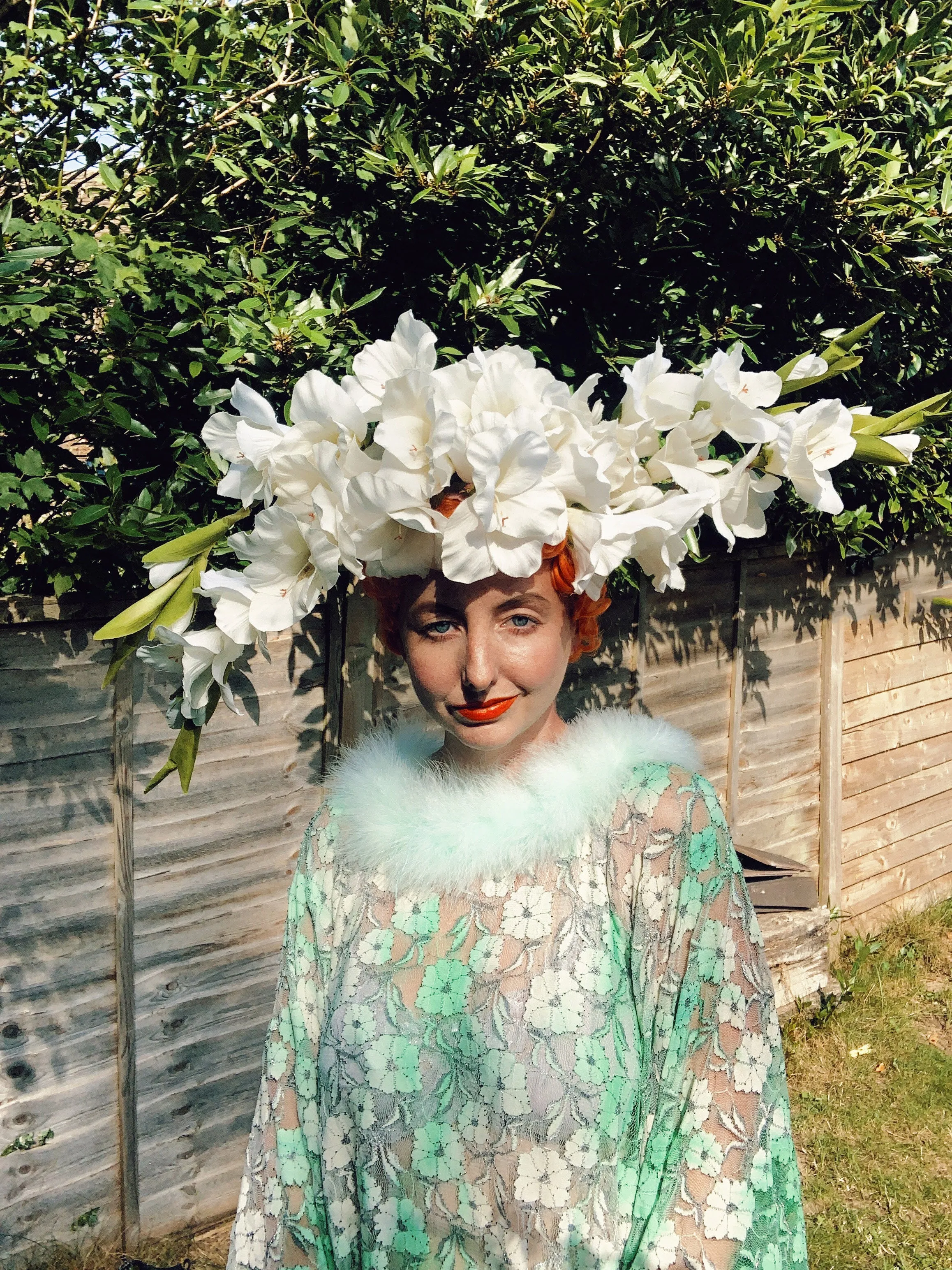 White Lillies Headpiece - wear 3 ways
