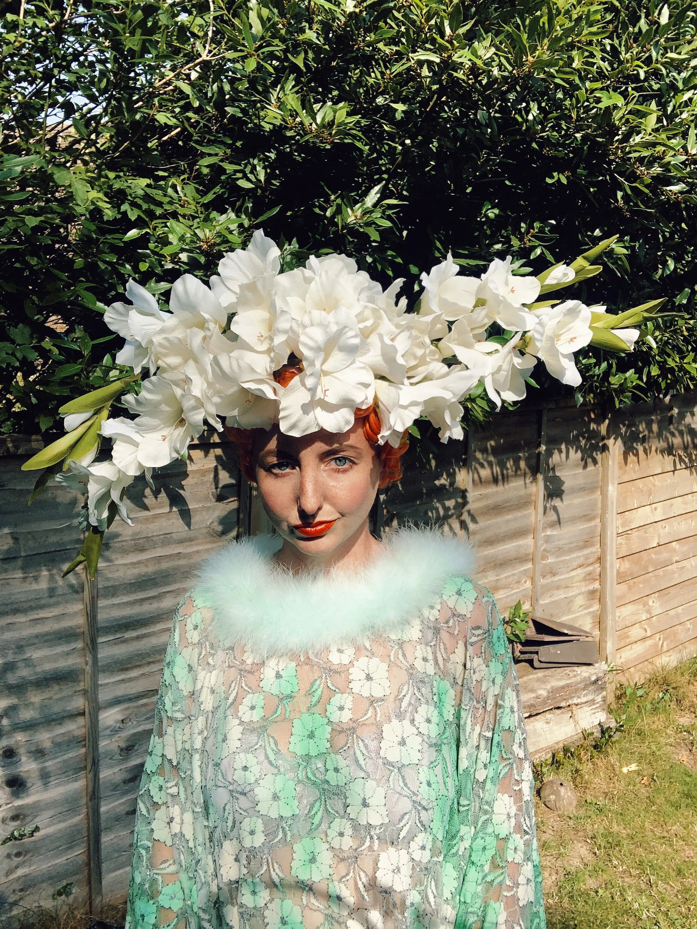 White Lillies Headpiece - wear 3 ways