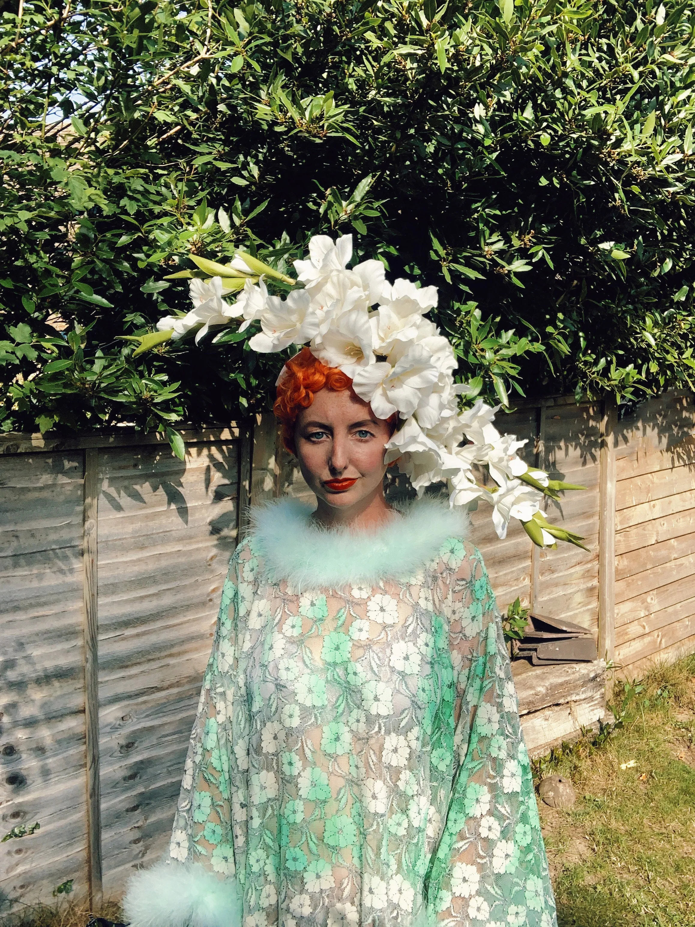 White Lillies Headpiece - wear 3 ways