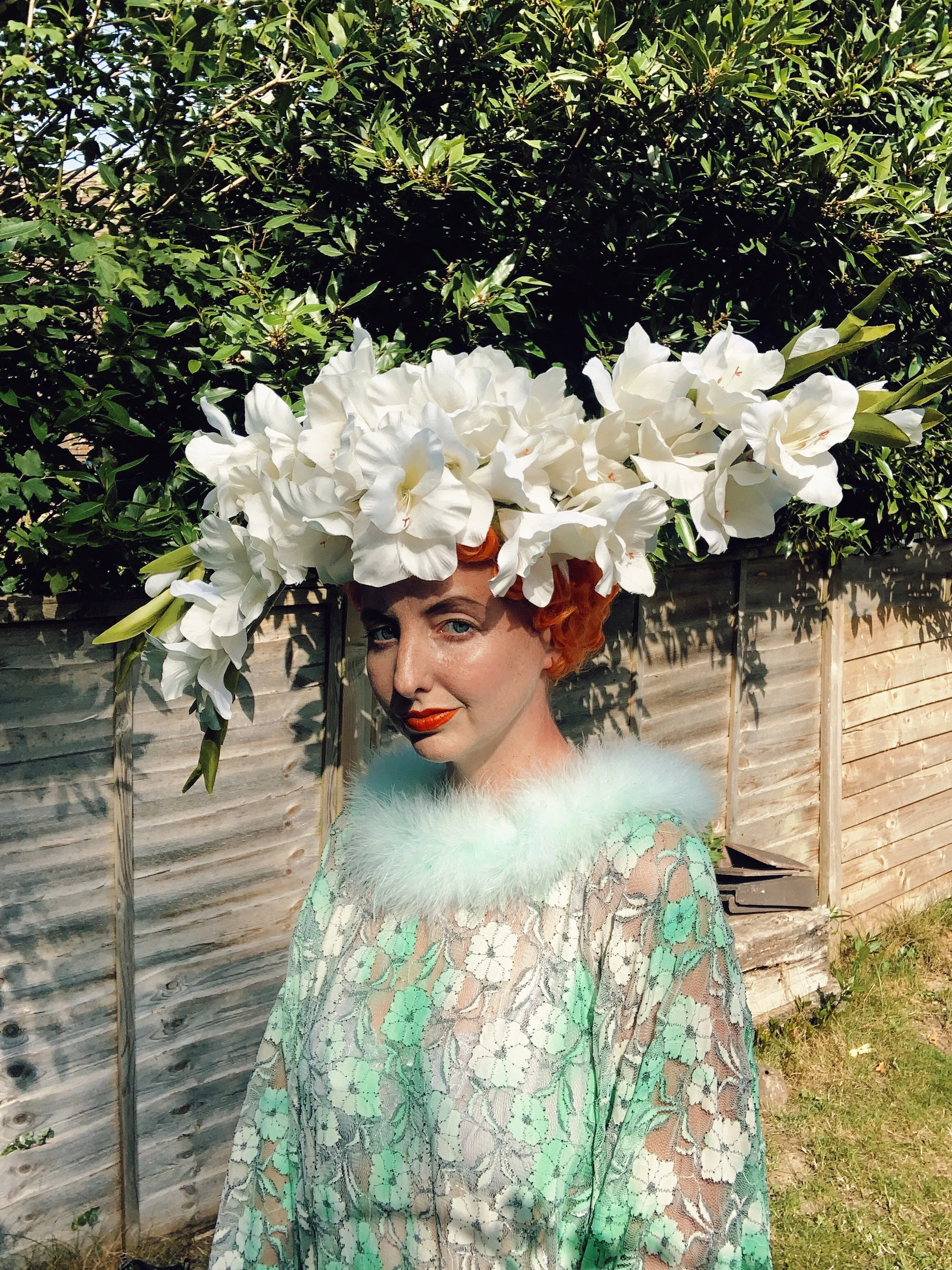 White Lillies Headpiece - wear 3 ways