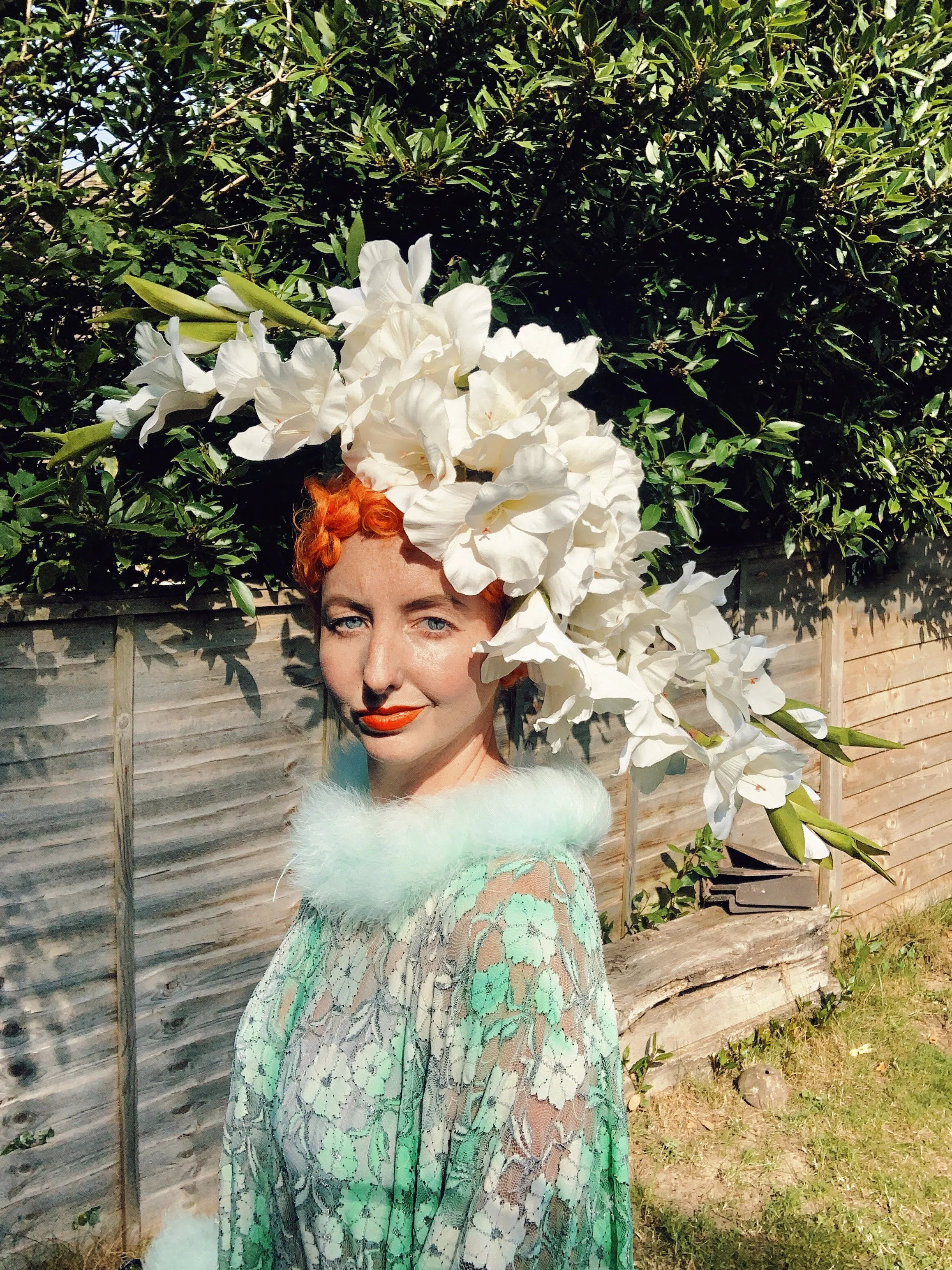 White Lillies Headpiece - wear 3 ways