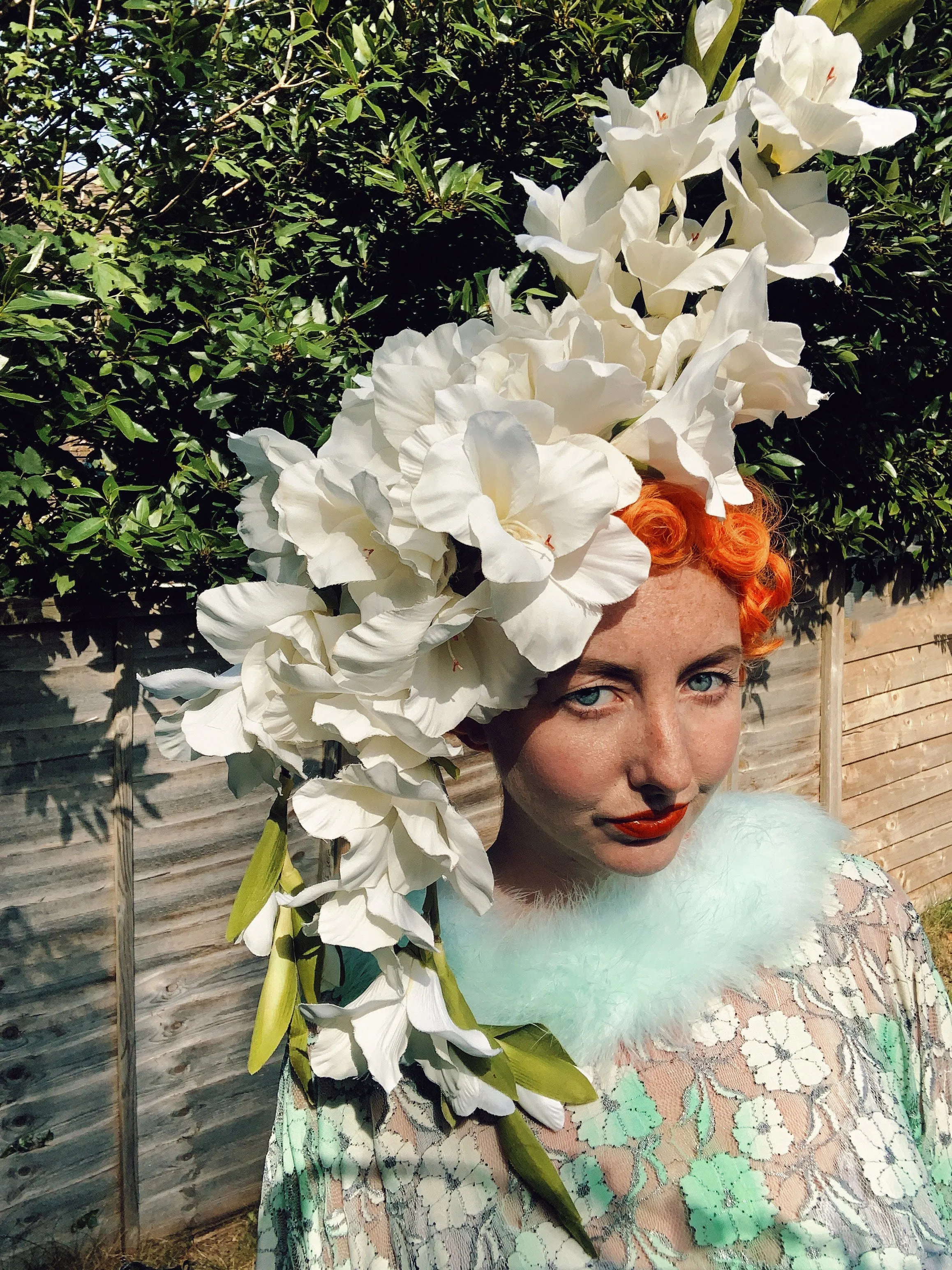 White Lillies Headpiece - wear 3 ways