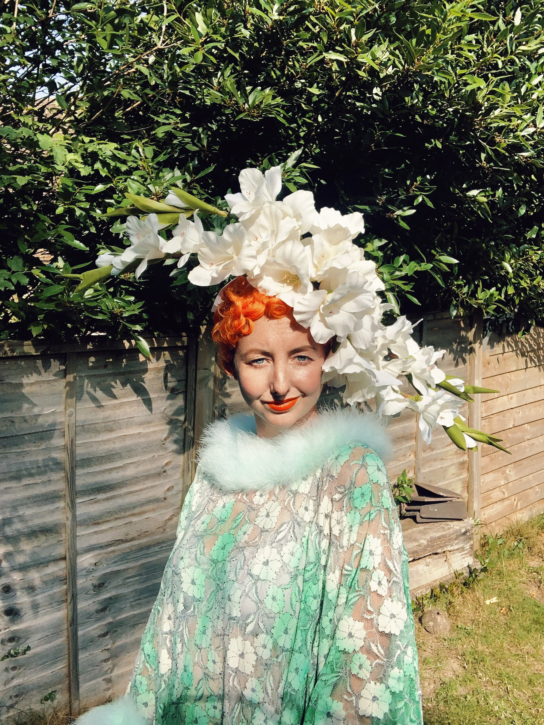 White Lillies Headpiece - wear 3 ways