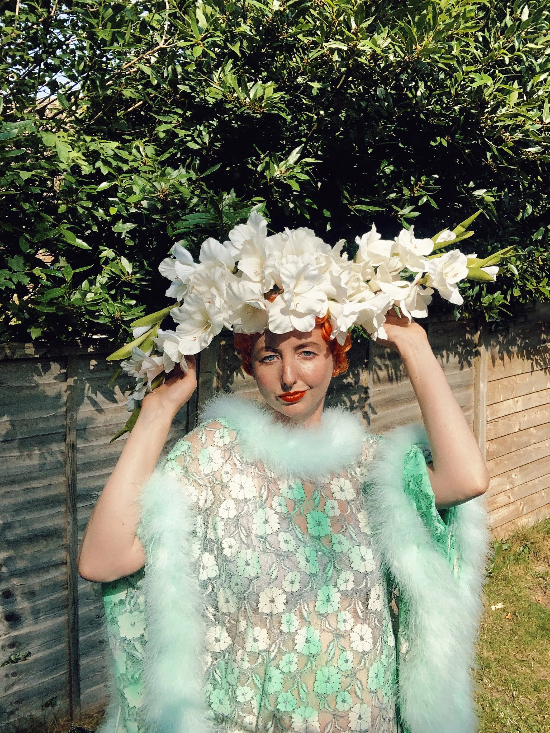 White Lillies Headpiece - wear 3 ways