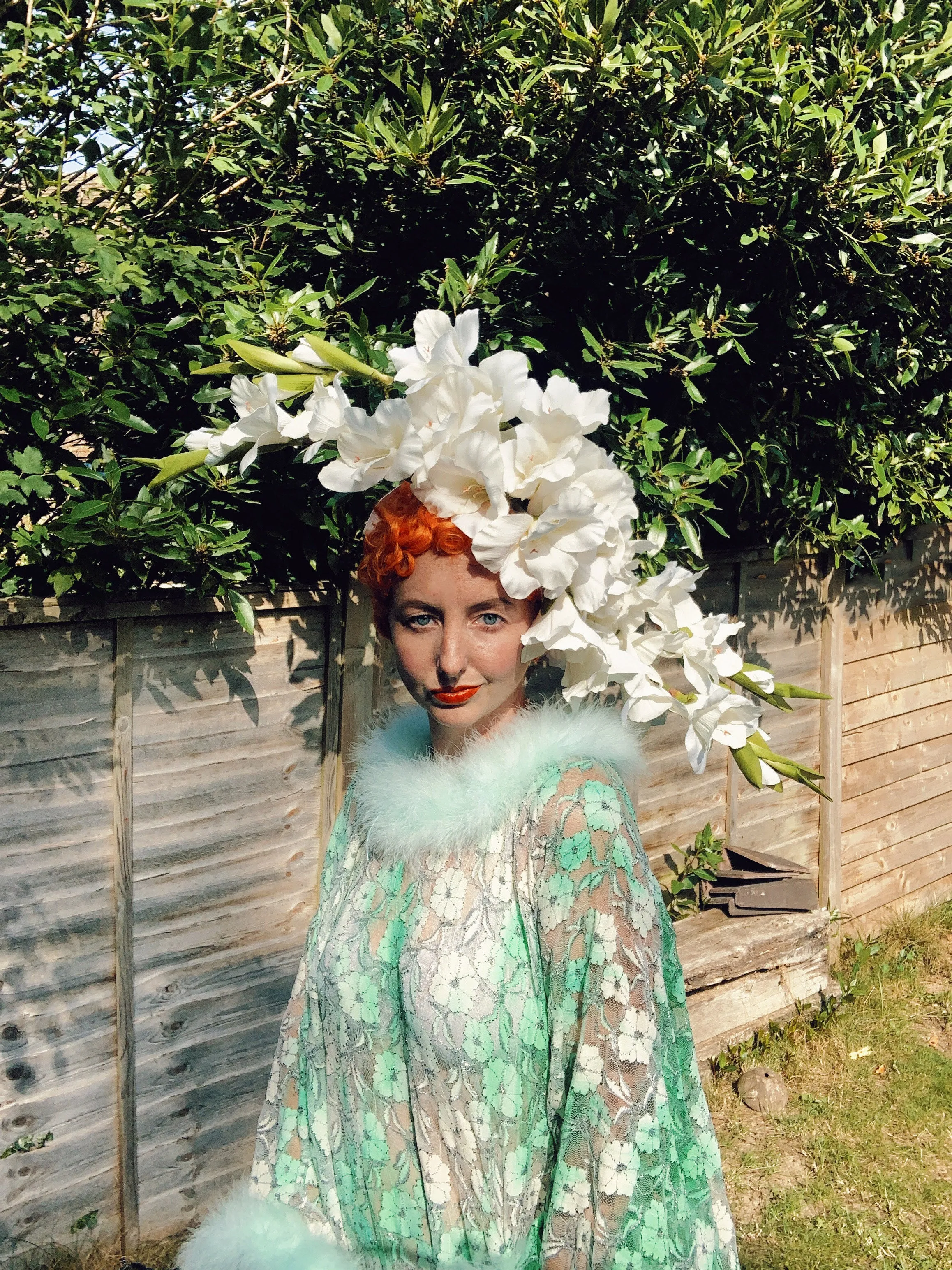 White Lillies Headpiece - wear 3 ways