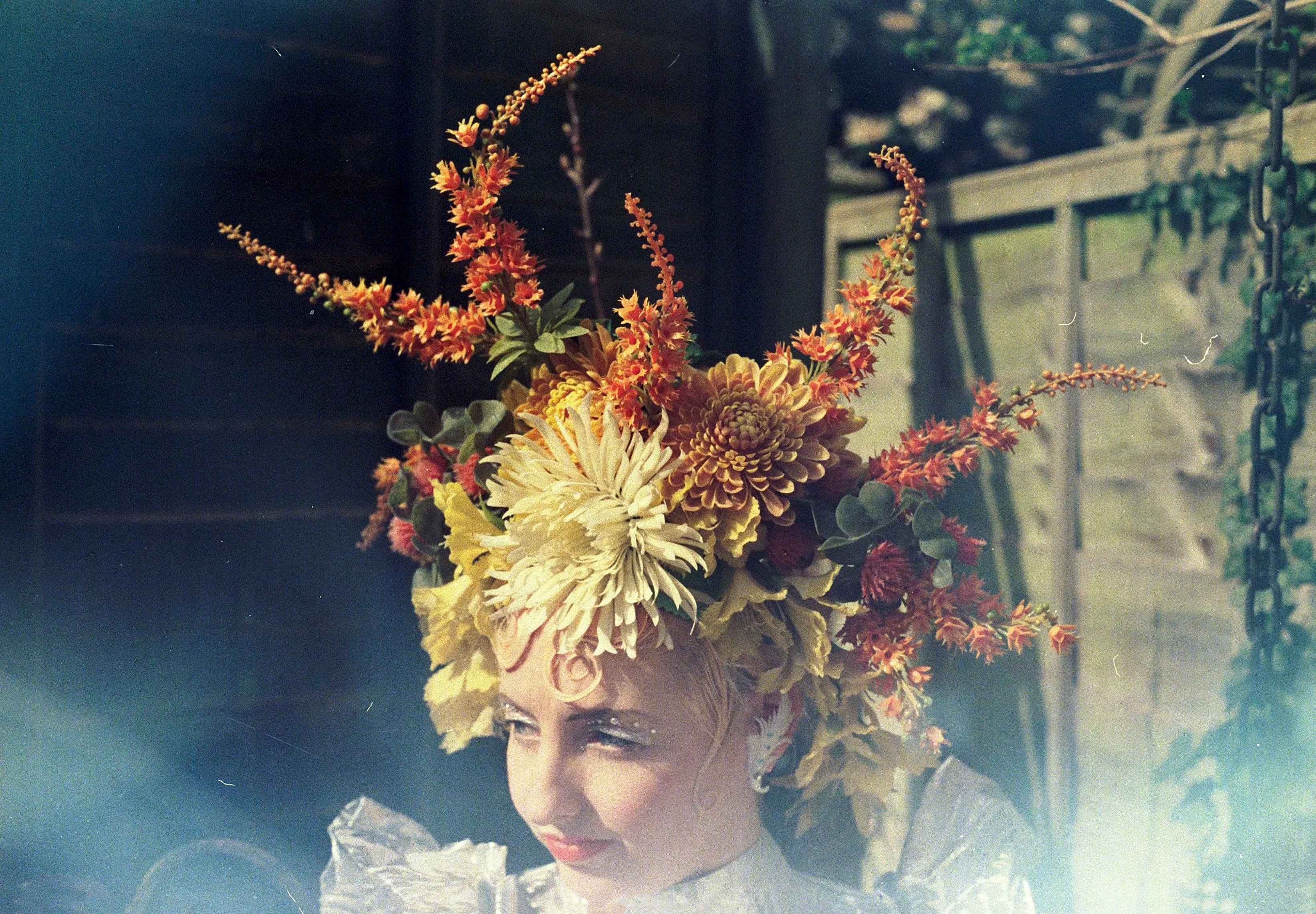 Wild Flower headdress / Autumnal / orange / tribal / flower crown / headdress
