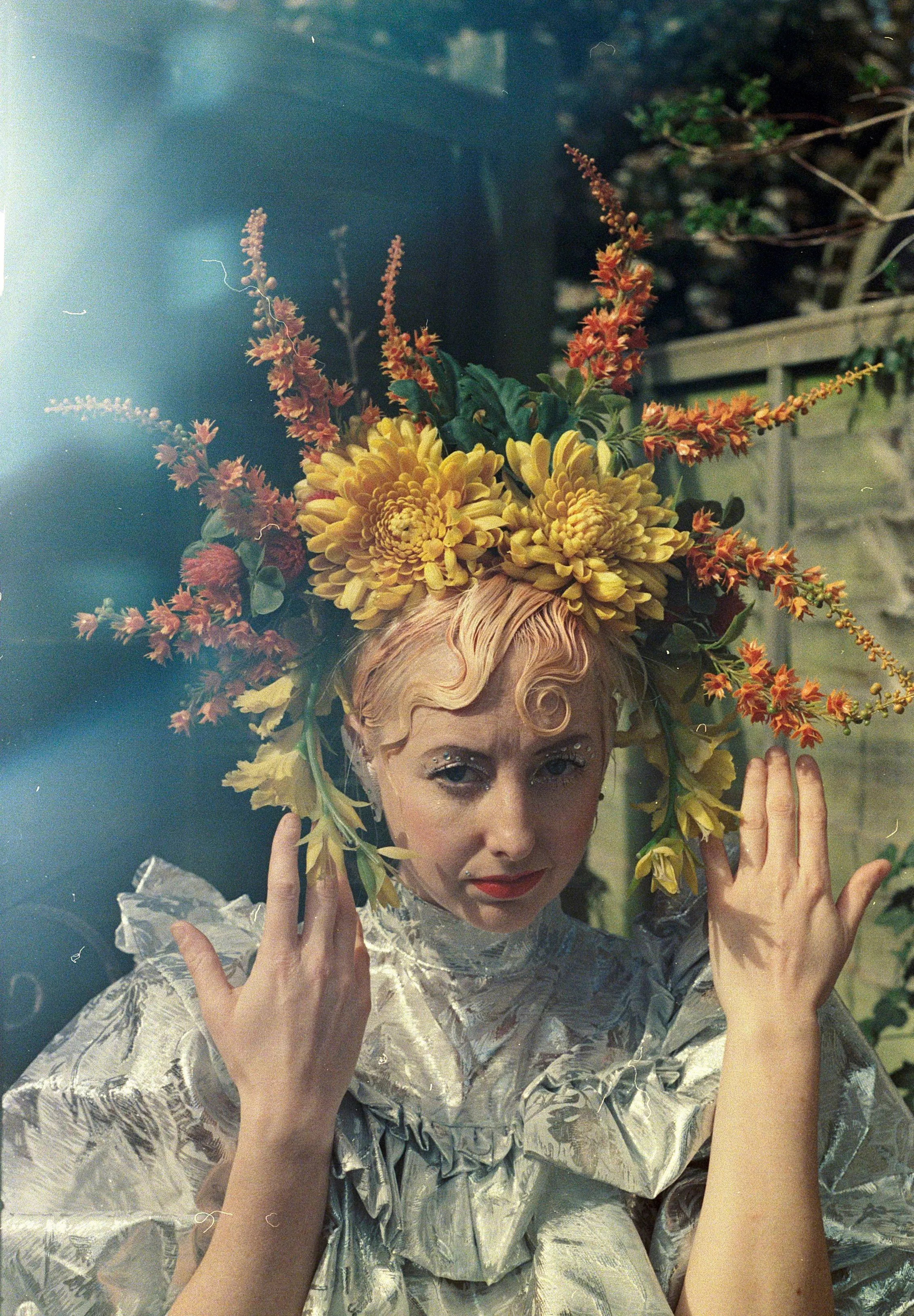 Wild Flower headdress / Autumnal / orange / tribal / flower crown / headdress