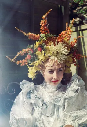 Wild Flower headdress / Autumnal / orange / tribal / flower crown / headdress