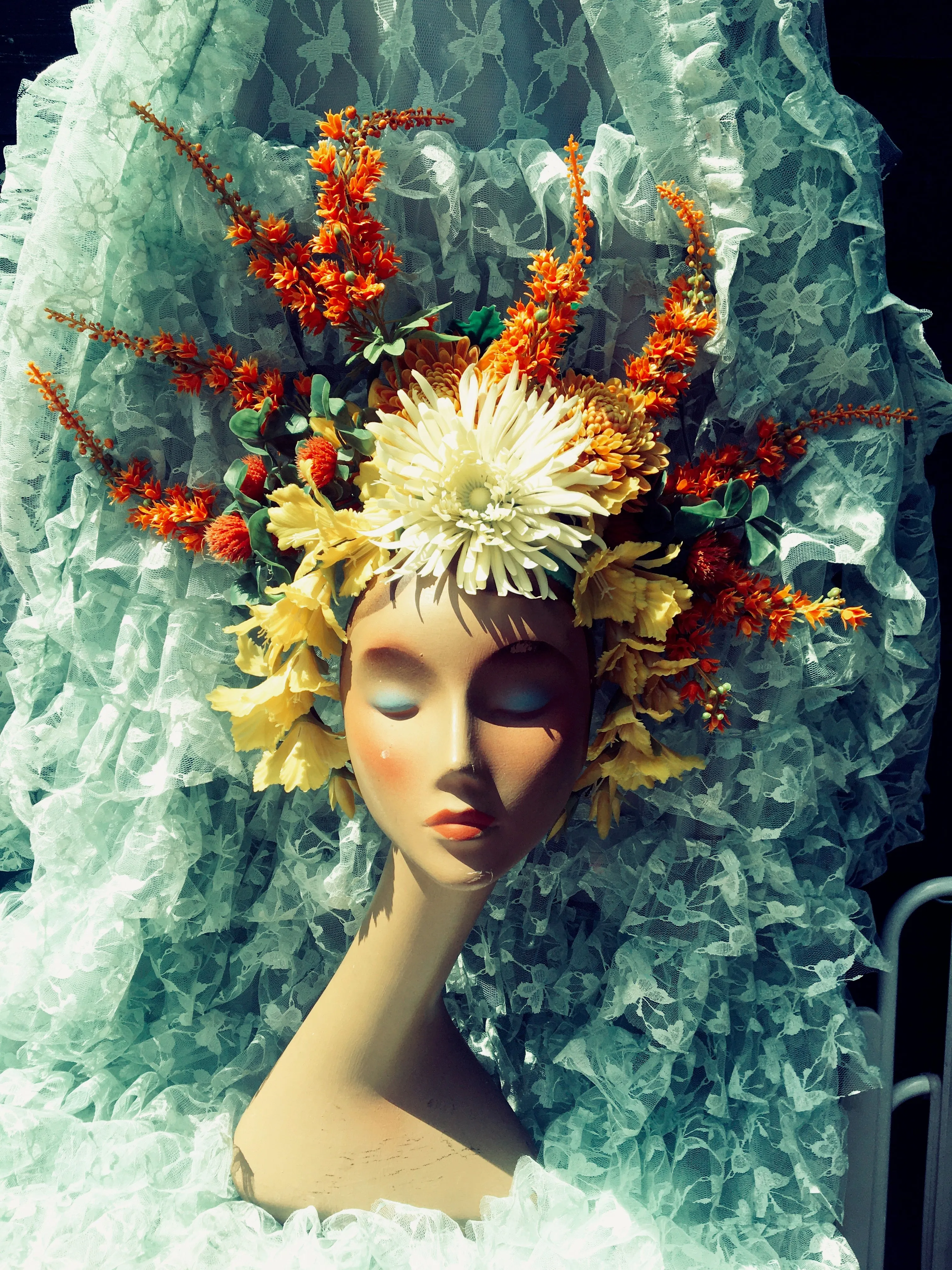 Wild Flower headdress / Autumnal / orange / tribal / flower crown / headdress