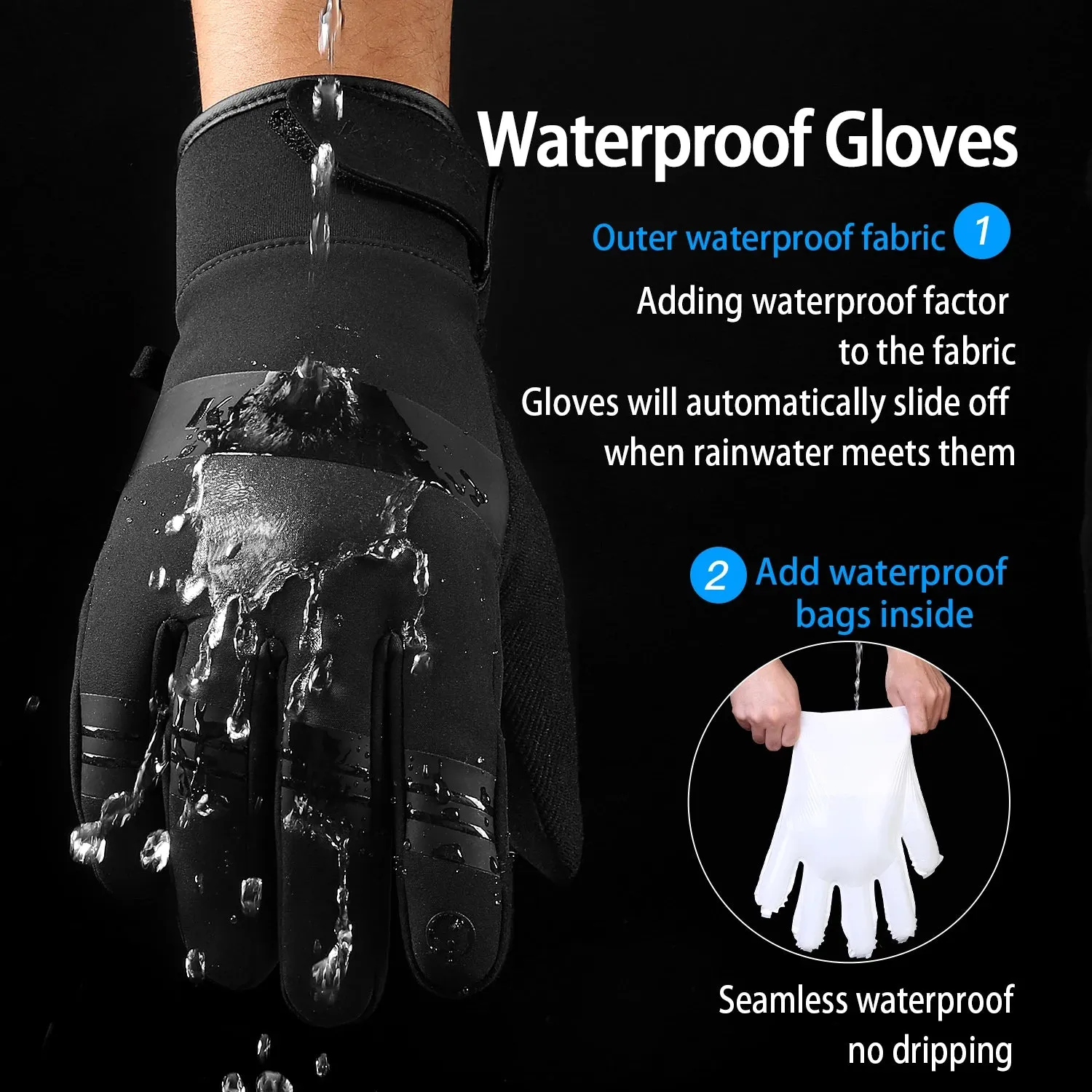 Winter Cycling Gloves - Waterproof, Windproof, Touchscreen Sports Gear