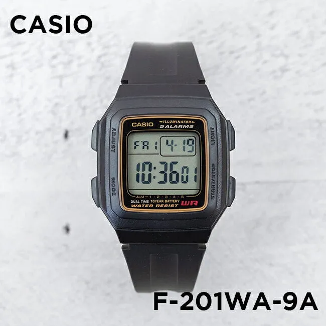 WW0492 Casio Dual Time Digital Resin Belt Watch F-201WA-9ADF
