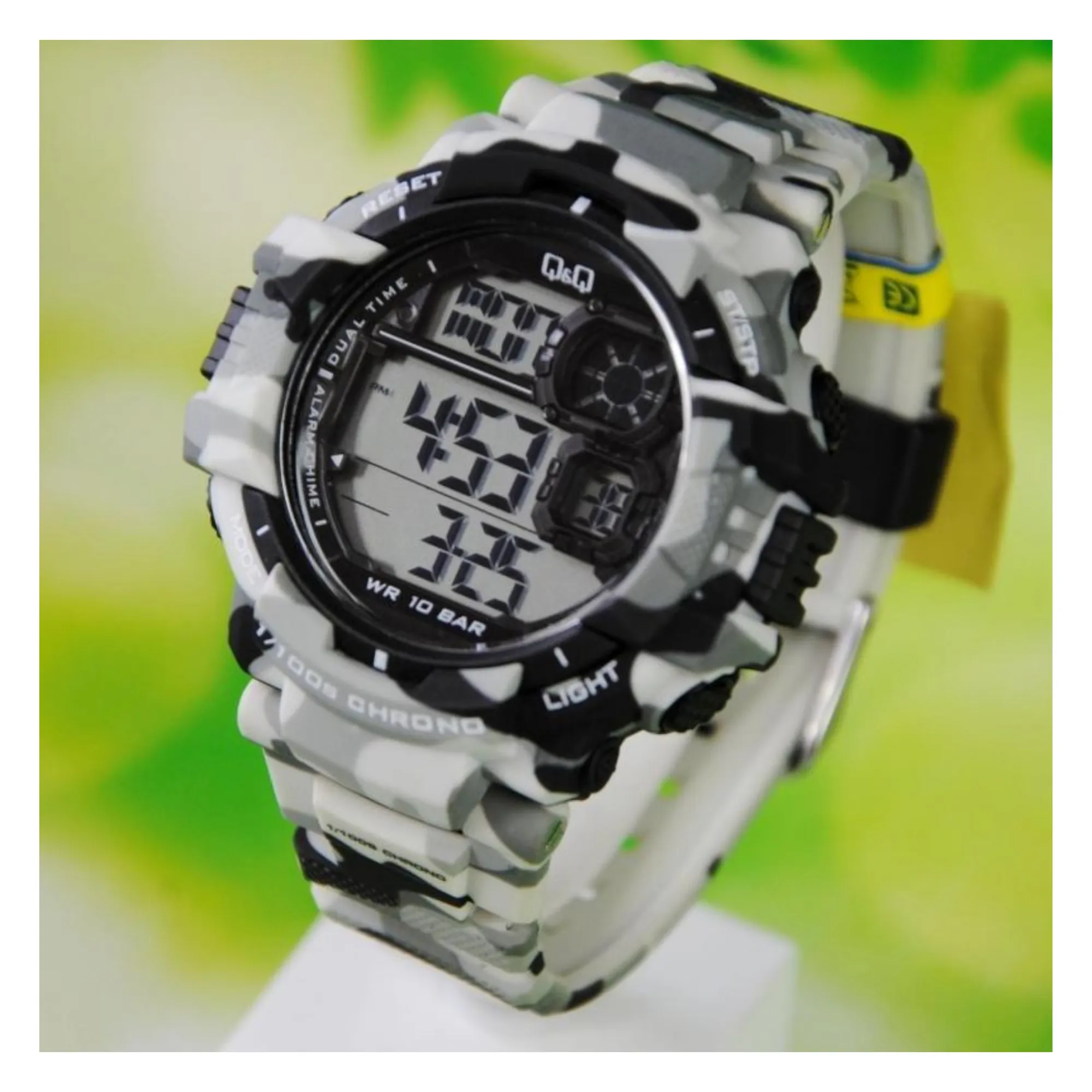 WW0762 Q&Q Digital Sports Camouflage Fiber Belt Watch M143J004Y