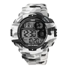 WW0762 Q&Q Digital Sports Camouflage Fiber Belt Watch M143J004Y