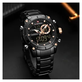WW1041 Naviforce Dual Time Multifunction Chain Watch NF9163M