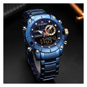 WW1042 Naviforce Dual Time Multifunction Chain Watch NF9163M