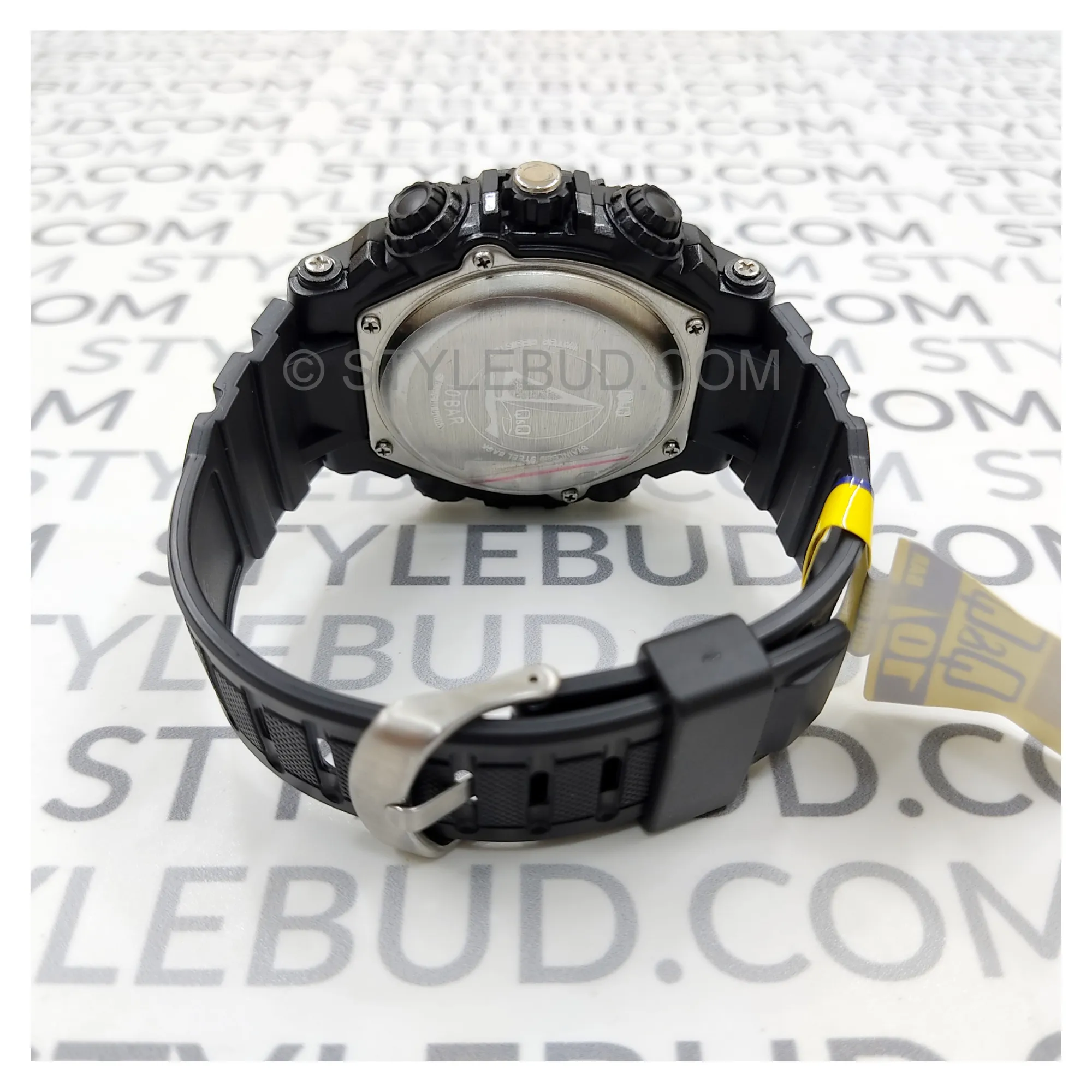 WW1086 Q&Q Dual Time Sports Fiber Belt Watch GW87J001Y